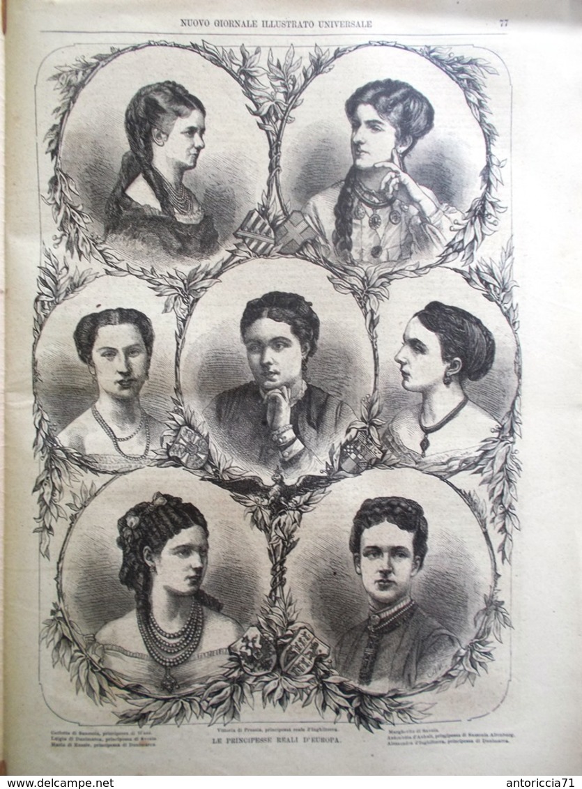 Nuovo Giornale Illustrato Universale 6 Marzo 1870 Giulia Grisi Cairo Principesse - Voor 1900