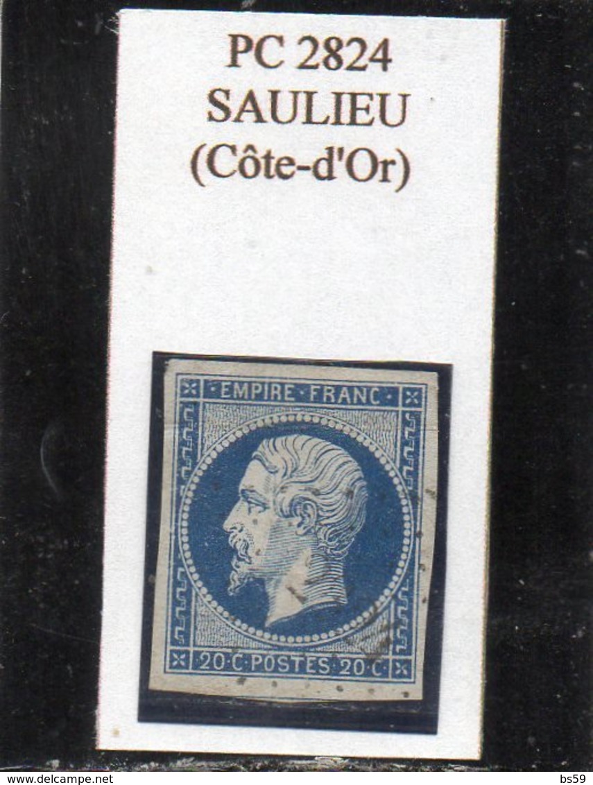 Côte-d'Or - N° 14A Obl PC 2824 Saulieu - 1853-1860 Napoléon III