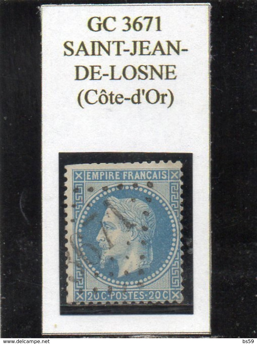 Côte-d'Or - N° 29B Obl GC 3671 Saint-Jean-de-Losne - 1863-1870 Napoléon III Lauré