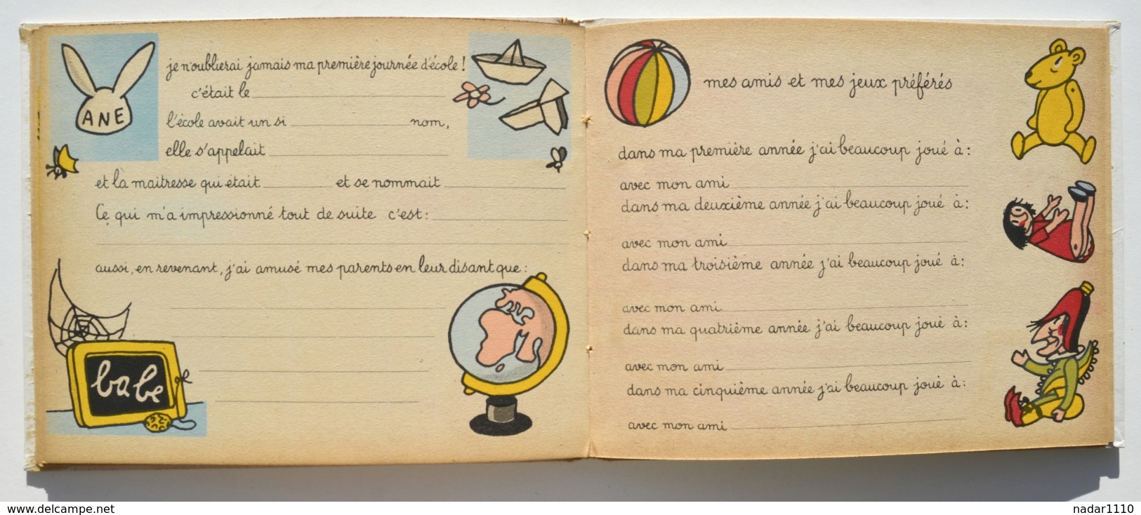 Enfantina / Mon Journal de Bébé - Aquarelles de Jean EFFEL - L'Heptameron, 1948