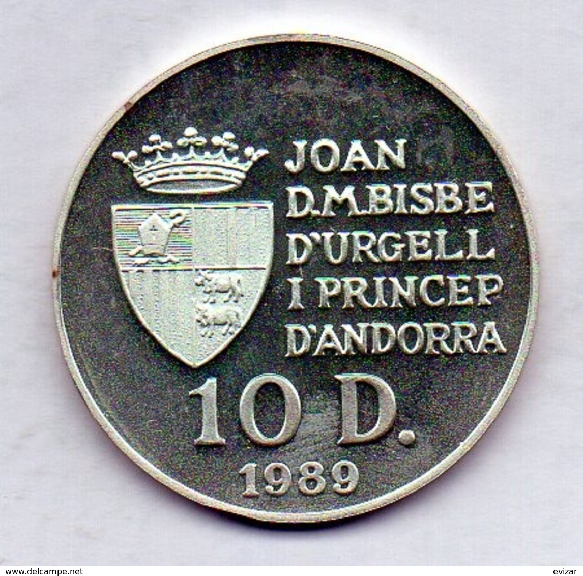 ANDORRA, 10 Diners, Silver, Year 1989, KM #53 - Andorre