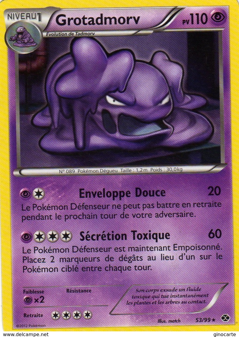 Carte Pokemon 53/99 Grotadmorv 110pv 2012 - Sonstige & Ohne Zuordnung