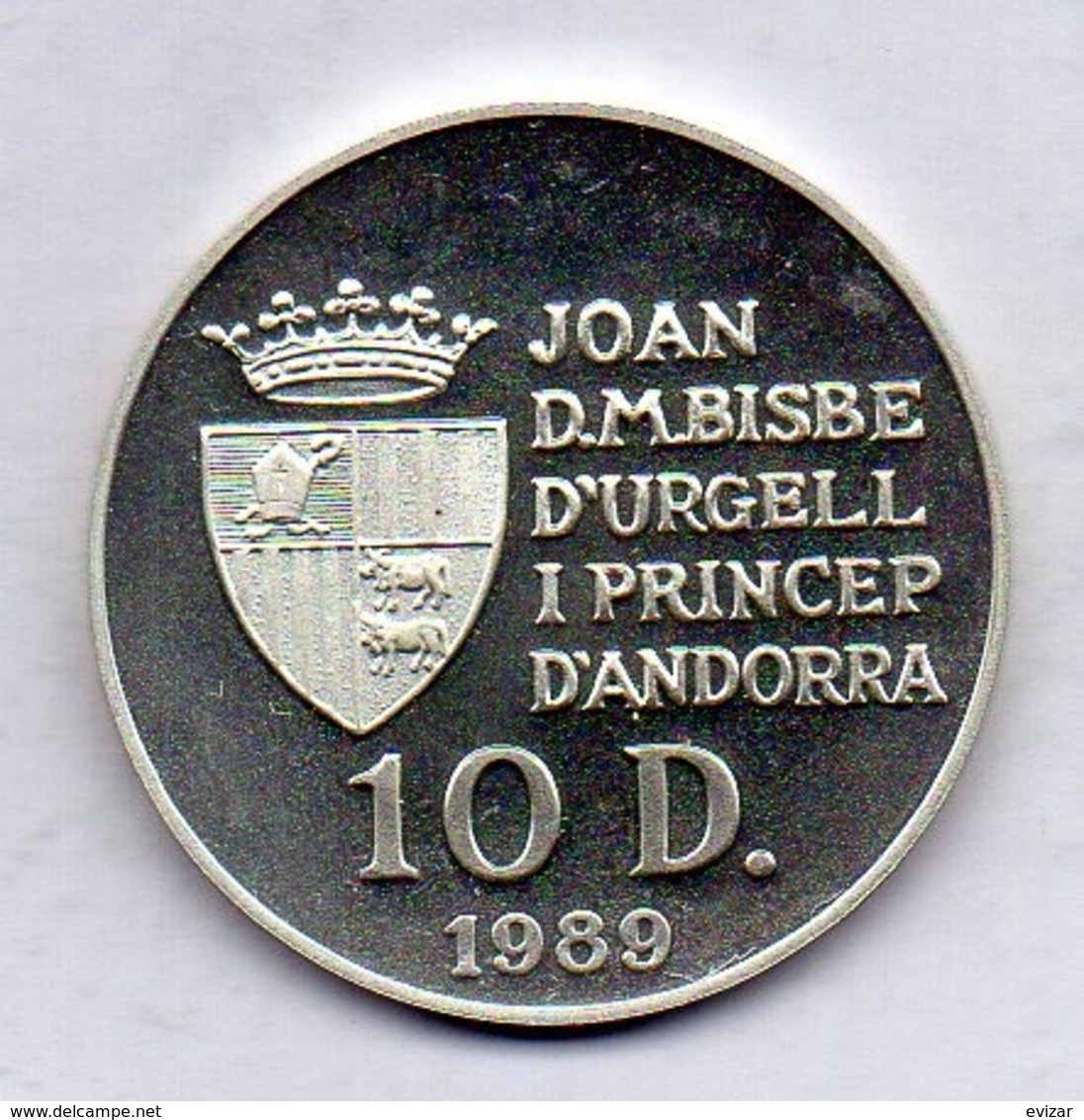 ANDORRA, 10 Diners, Silver, Year 1989, KM #55 - Andorre