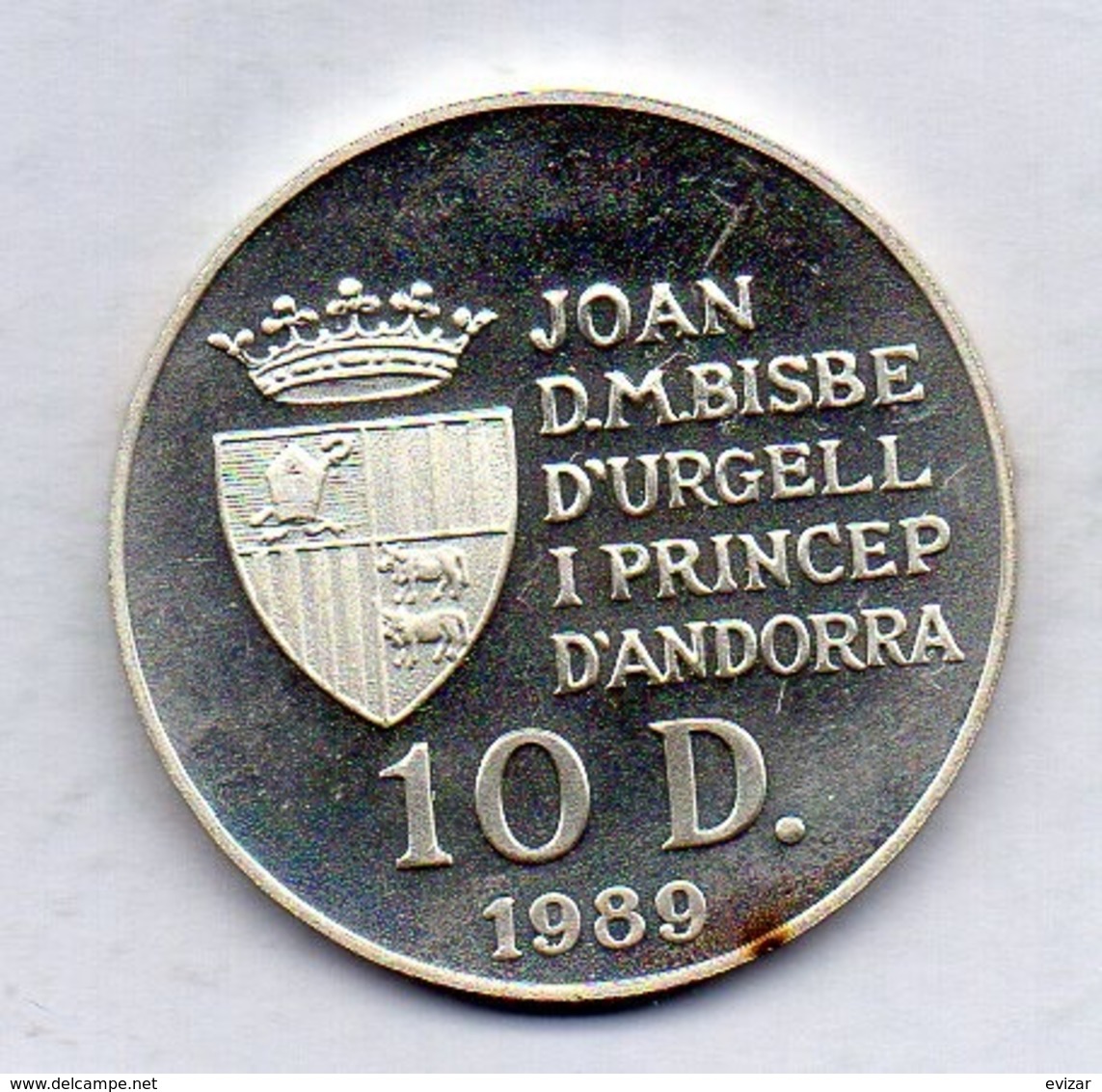 ANDORRA, 10 Diners, Silver, Year 1989, KM #56 - Andorre