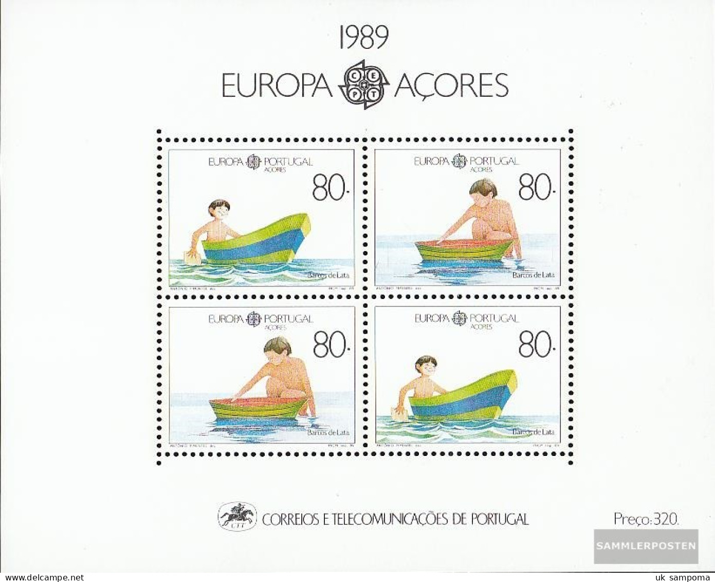 Portugal - Azores Block10 (complete Issue) Unmounted Mint / Never Hinged 1989 Kids Games - Neufs