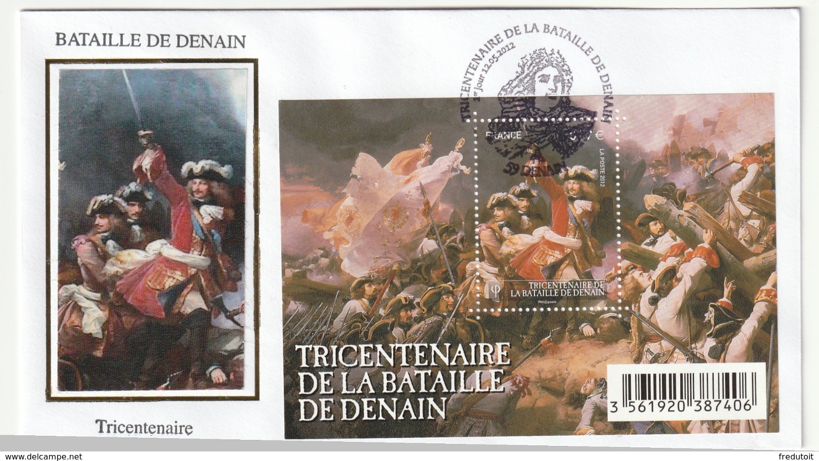 FDC - FRANCE - 2012 - Bloc Tricentenaire De La Bataille De Denain . - 2010-2019