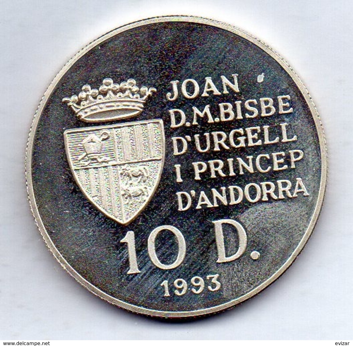 ANDORRA, 10 Diners, Silver, Year 1993, KM #84, Proof - Andorre