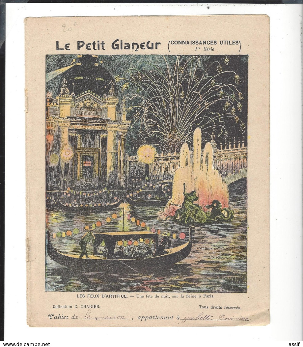 COUVERTURE CAHIER  " Le Petit Glaneur " 5 Pièces Chine Opium - Feux D'Artifice - Charbon De Bois - Fleurs - Scaphandre - Autres & Non Classés