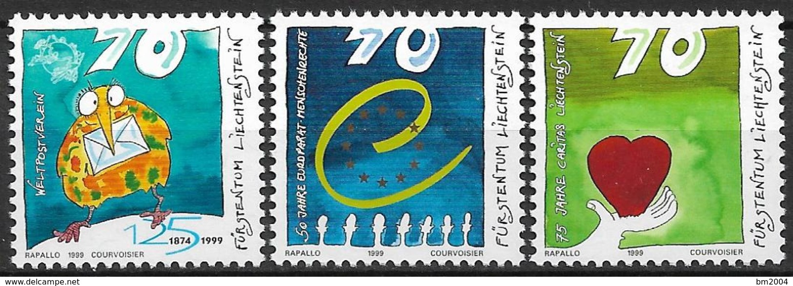 1999 Liechtenstein Mi. 1200-2 **MNH   Jahrestage: - Nuovi