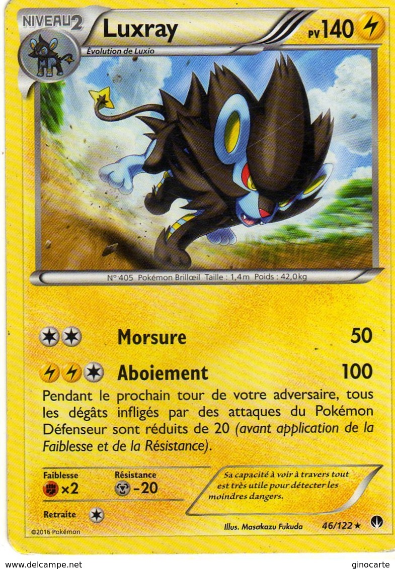 Carte Pokemon 46/122 Luxray 140pv 2016 - Sonstige & Ohne Zuordnung