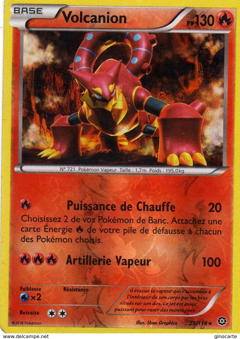 Carte Pokemon 25/114 Volcanion 130pv 2016 Reverse - Sonstige & Ohne Zuordnung