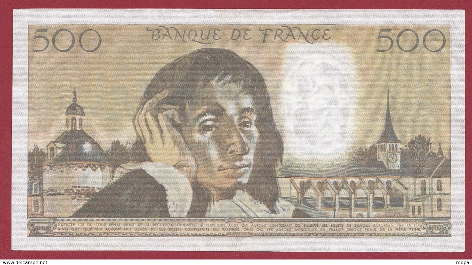 500 Francs "Pascal" Du 07/06/1979.A----XF/SUP+---ALPH.J.98------- 2 TROU D EPINGLE - 500 F 1968-1993 ''Pascal''