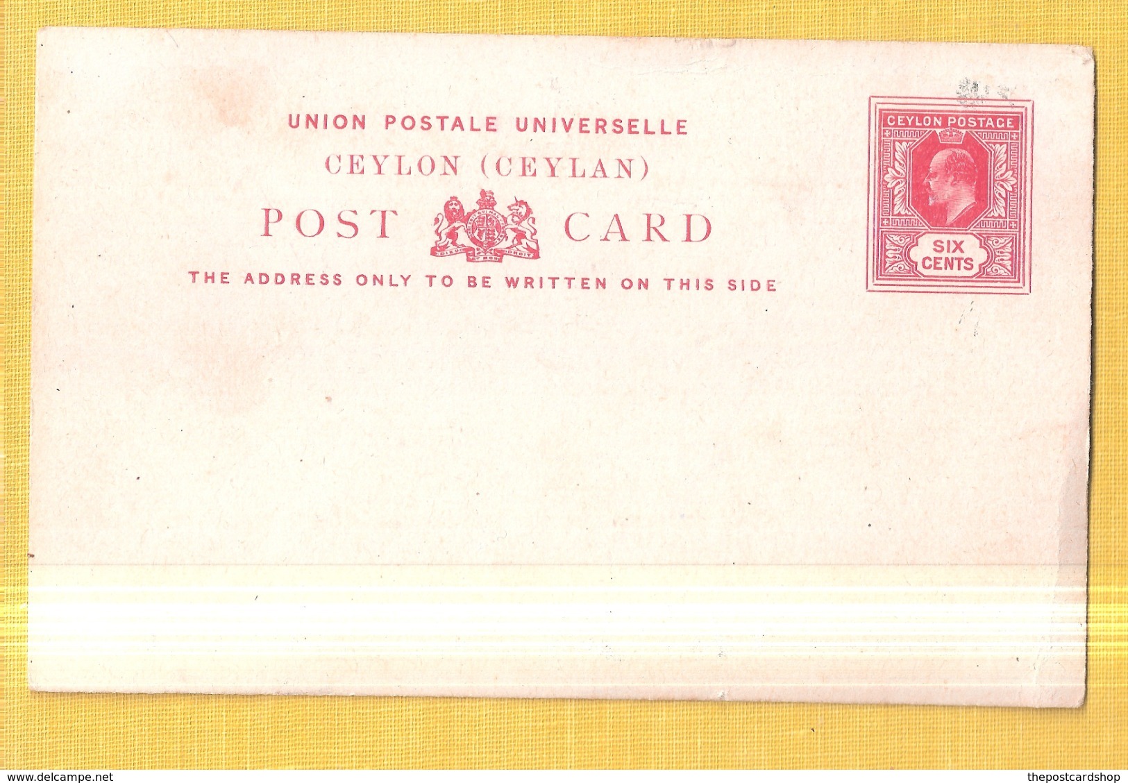 CEYLON SRI LANKA RP PHOTO Lipton Interest ? Stuck Onto An Unused Ceylon Six Cents Postal Stationary Card Card 2 Of 3 - Sri Lanka (Ceylon)