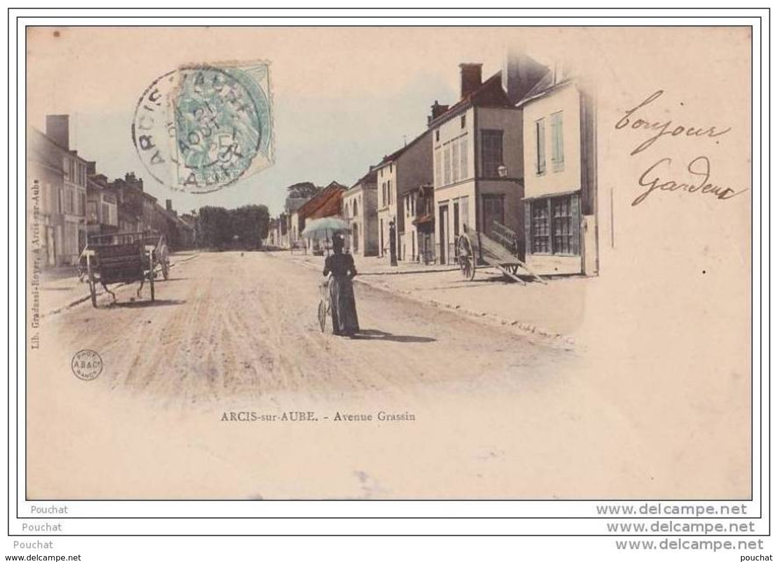 10) Arcis Sur Aube.- Avenue Grassin - (belle Animation - Oblitération De 1905) - Arcis Sur Aube