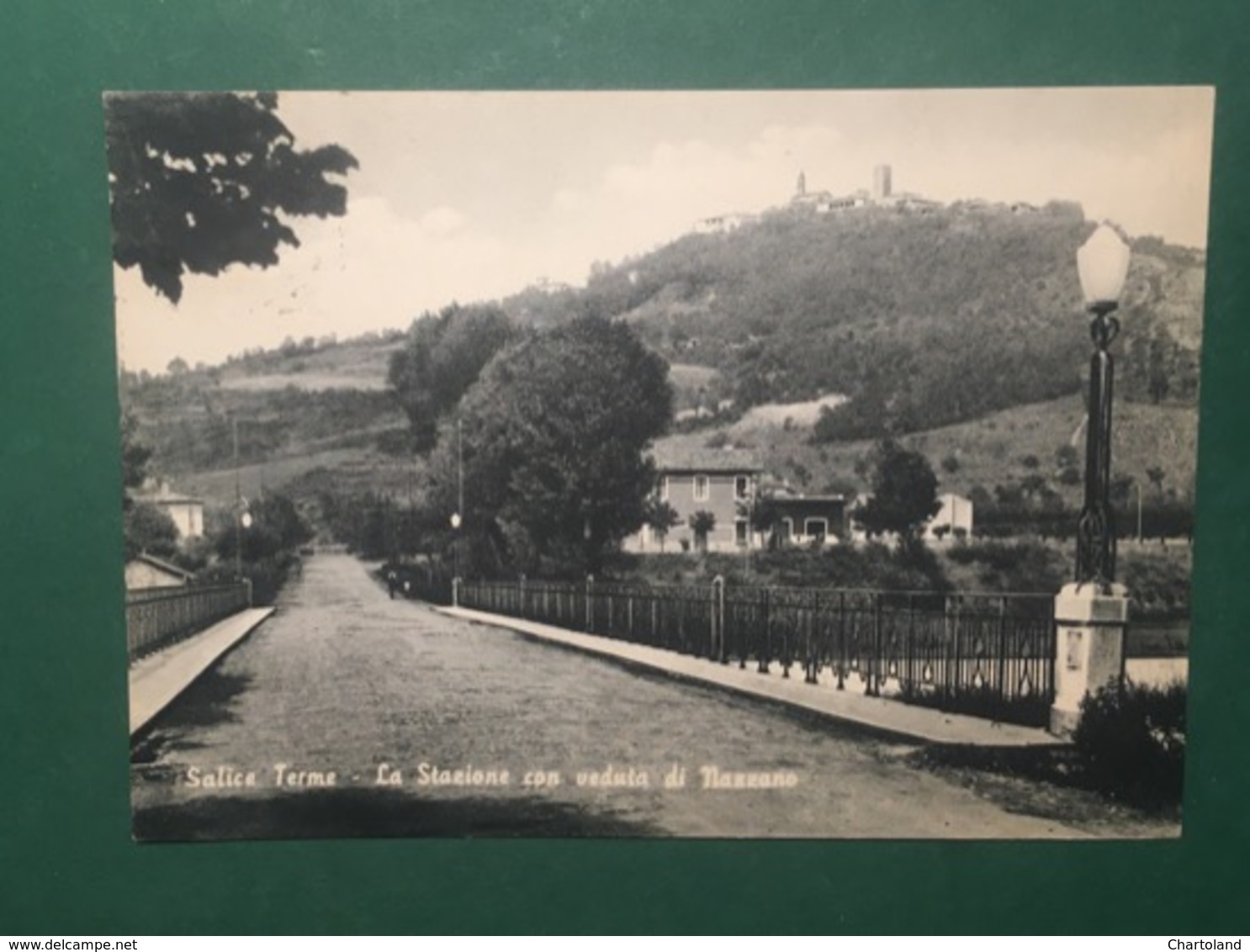 Cartolina Salice Terme  - La Stazione Con Veduta Di Nazzano - 1930 - Pavia