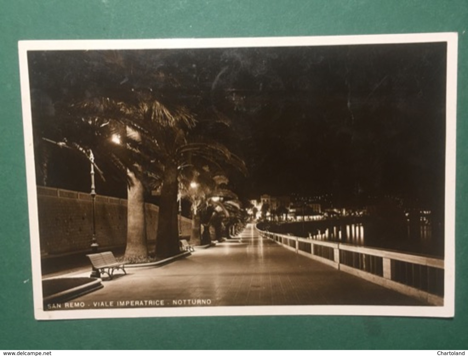 Cartolina San Remo - Viale Imperatrice - Notturno - 1942 - Imperia