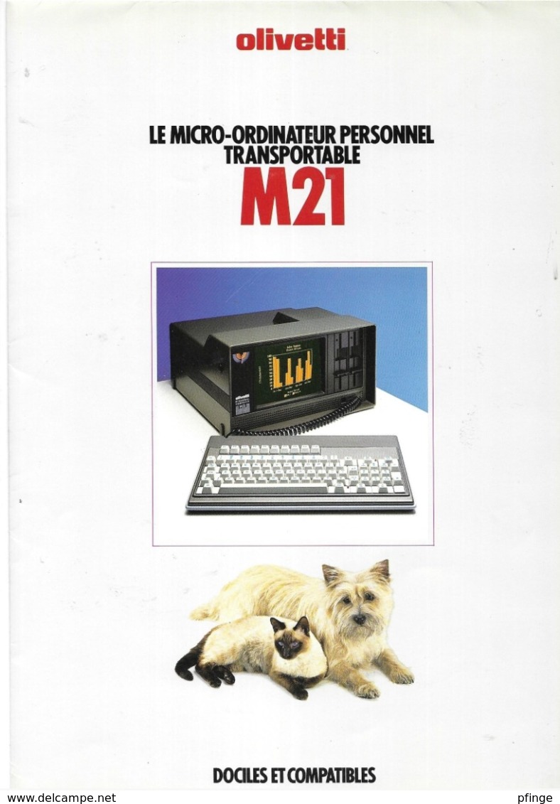 Publicité Micro-ordinateur Personnel Tansportable Olivetti M21, Ca 1981 - Other & Unclassified