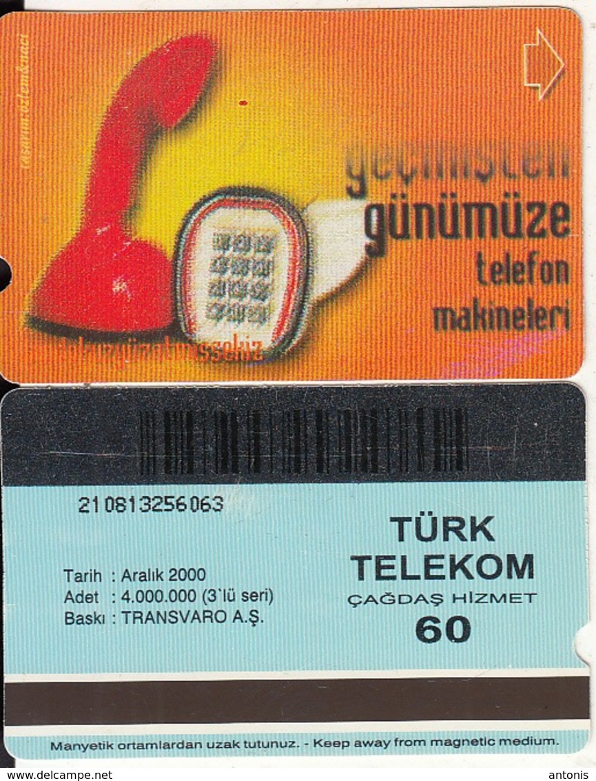TURKEY - Old Telephone, Binsekizyüzyetmissekiz 1968(60 Units, Transvaro), 12/00, Used - Turquie