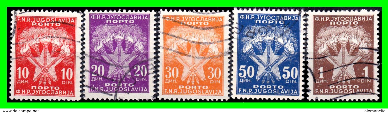 YUGOSLAVIA 5 SELLOS AÑO 1945-52 - Usados