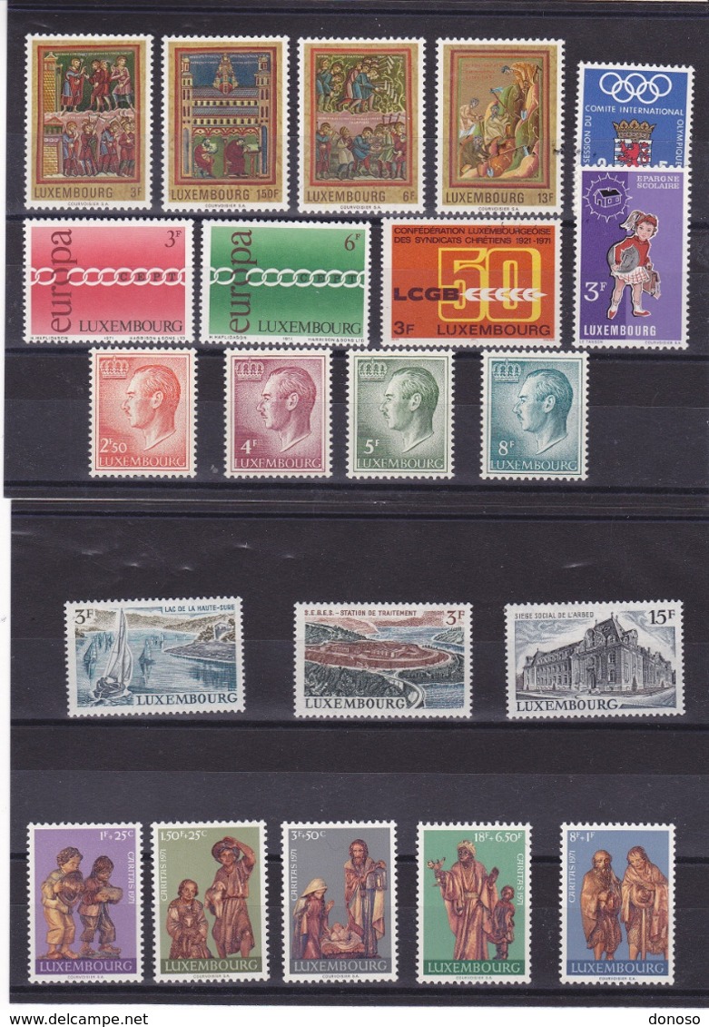 LUXEMBOURG 1971 Année Complète  Yvert 770-790 NEUF** MNH - Años Completos