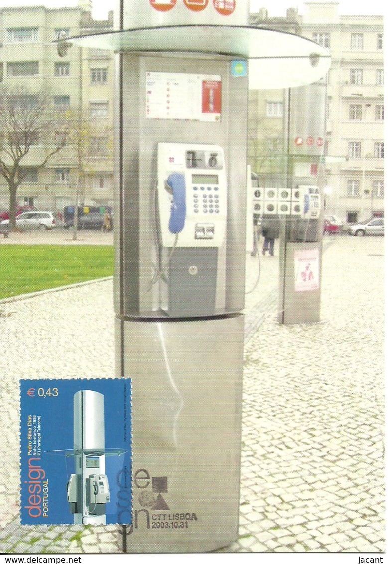 Carte Maximum - Portugal - Design - Telefone - Nicho Telefónico 1998 - Cabine Telephonique - Telephone Call-box - Cartoline Maximum