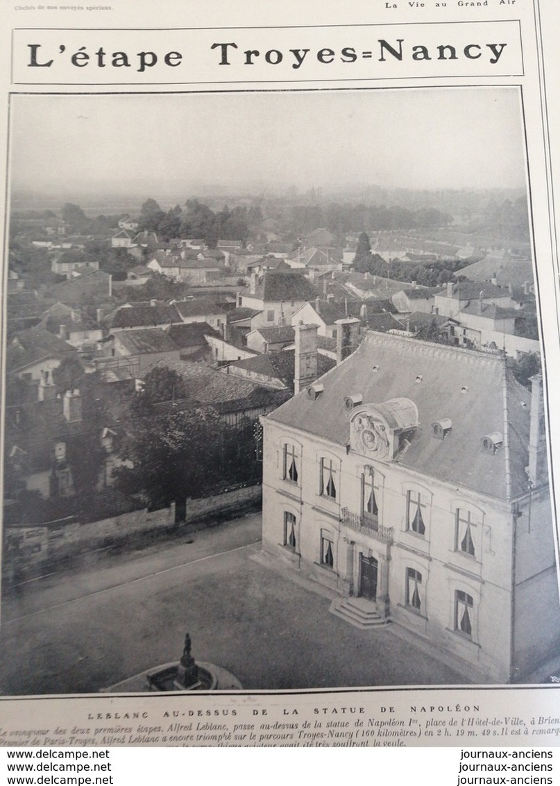 1910 AVIATION - LE CIRCUIT DE L'EST - LES CONCURRENTS - LEGAGNEUX ET LEBLANC - BRIENNE -VAUCOULEUR - LINDPAINTNER - Andere & Zonder Classificatie