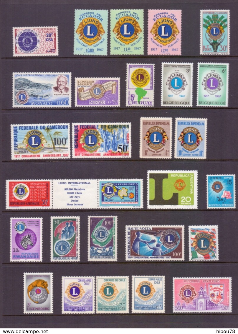 Collection Timbres LIONS CLUB, Années 70 - Rotary, Lions Club