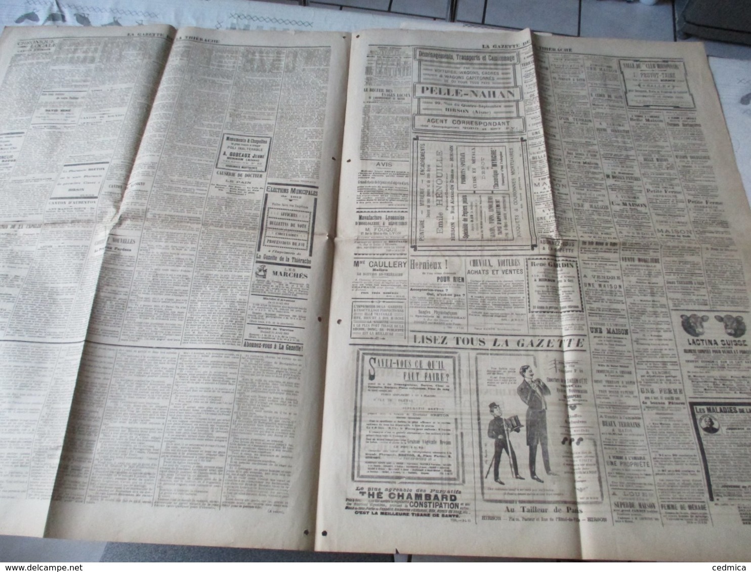 LA GAZETTE DE LA THIERACHE DU 18 AVRIL 1912 LE TITANIC A SOMBRE,L'ELECTION LEGISLATIVE DE DIMANCHE A PARIS..... - Andere & Zonder Classificatie