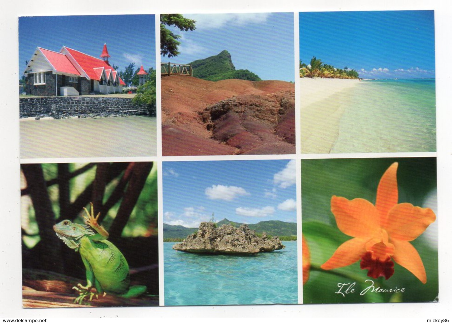 Ile Maurice --Multivues -- Timbre  Poisson -- Cachet - Mauritius (1968-...)