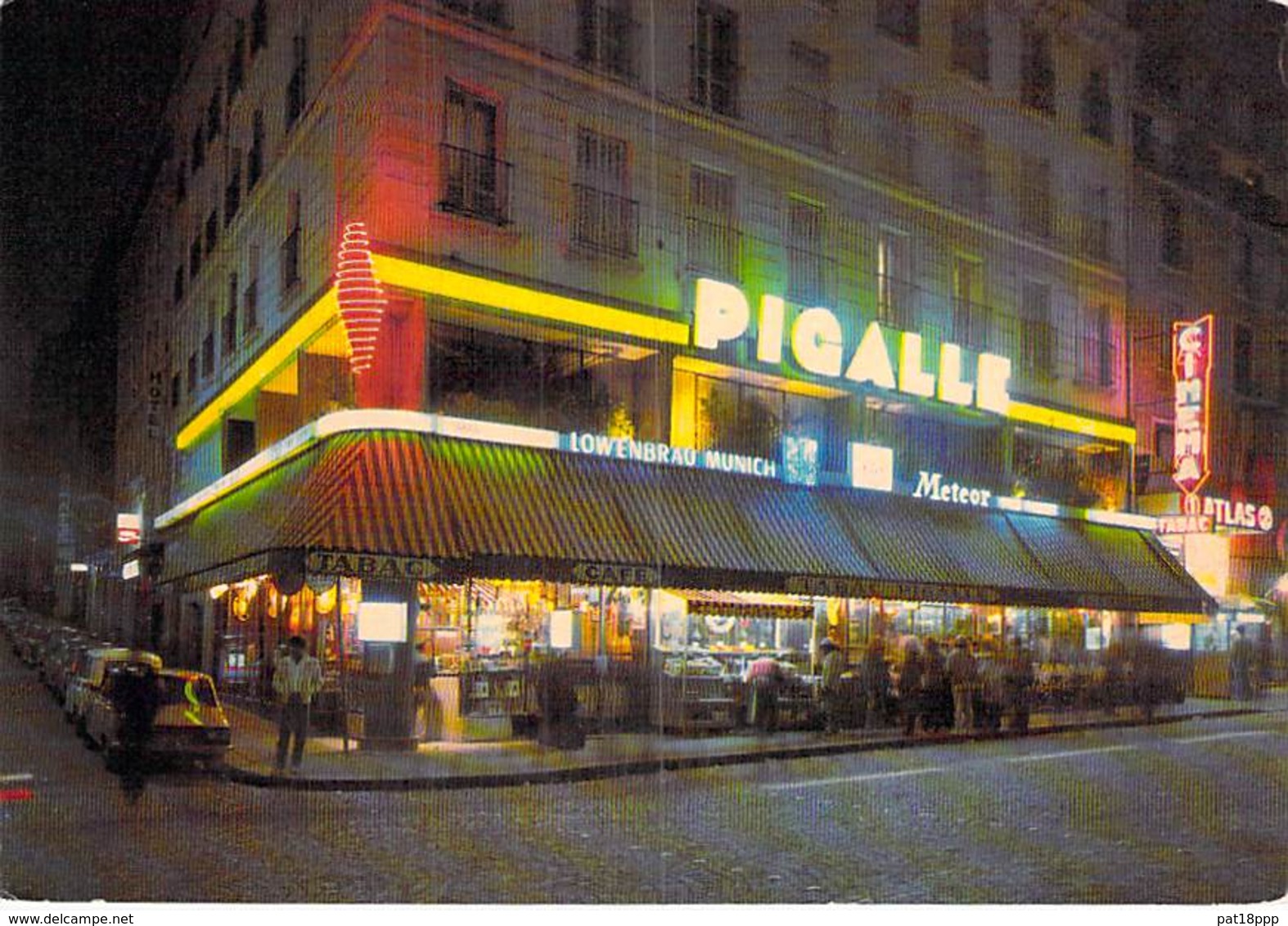 75 - PARIS 18 ème - Bar Restaurant Brasserie Tabac " PIGALLE " 22 Bld De Clichy ( Cinéma " ATLAS ") CPSM Grand Format - - Cafés, Hotels, Restaurants
