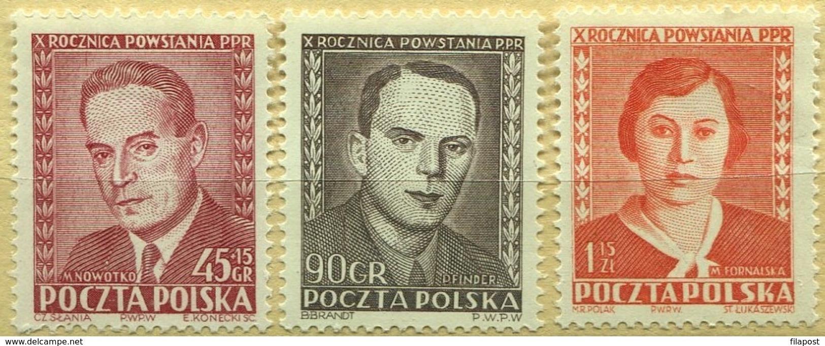 1952 Poland 10th Anniversary Of PPR Origin MNH** - Nuevos