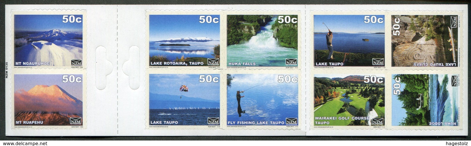 New Zealand Mail NZM Private Post PARACHUTE Mountain FISHING Lake GOLF Falls ROWING Canoe Boat Privatpost Poste Privée - Otros & Sin Clasificación