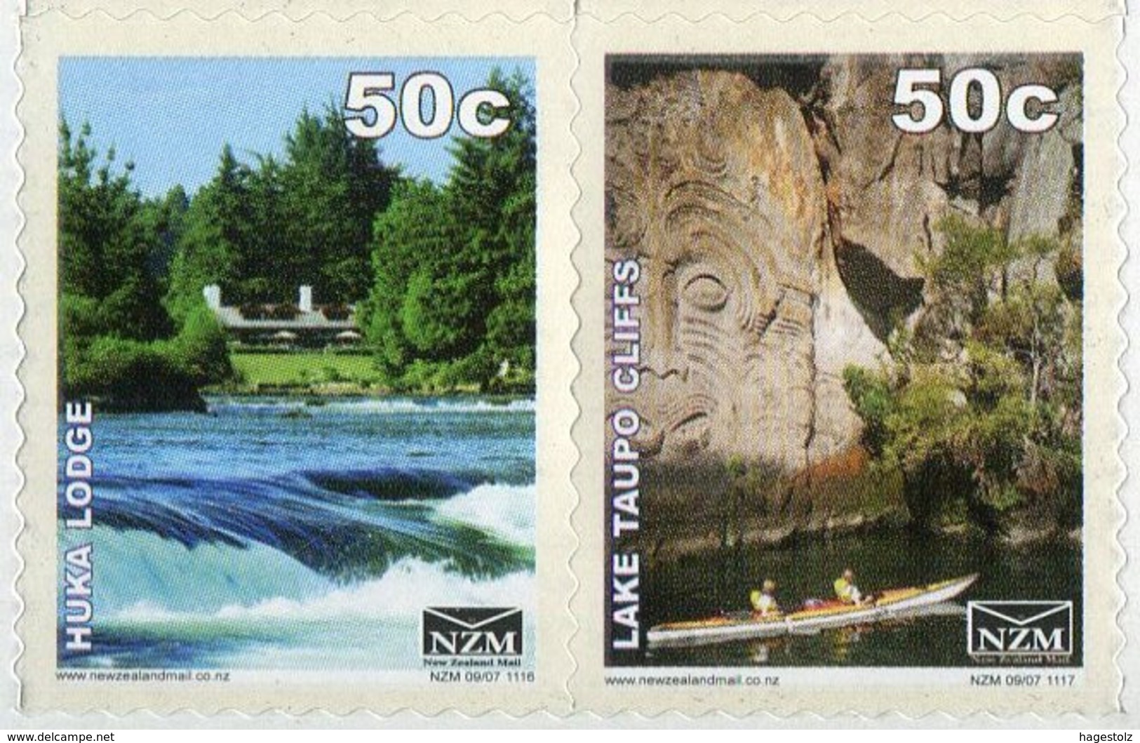 New Zealand Mail NZM Private Post PARACHUTE Mountain FISHING Lake GOLF Falls ROWING Canoe Boat Privatpost Poste Privée - Otros & Sin Clasificación