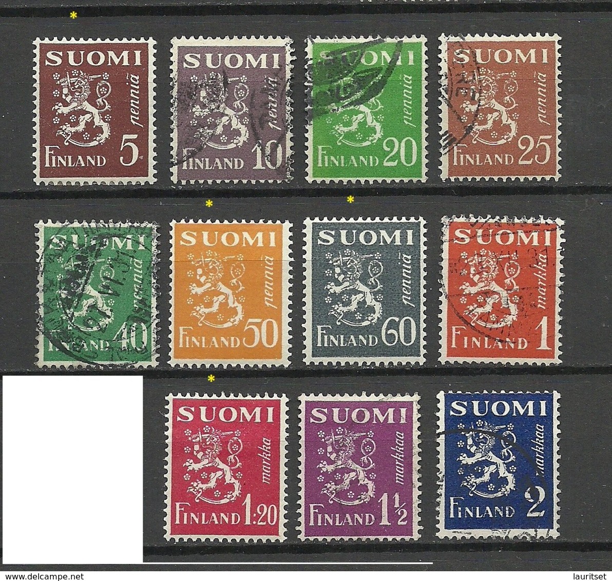 FINLAND Finnland 1930 Michel 143 - 153 Coat Of Arms, Mint * & Used - Unused Stamps