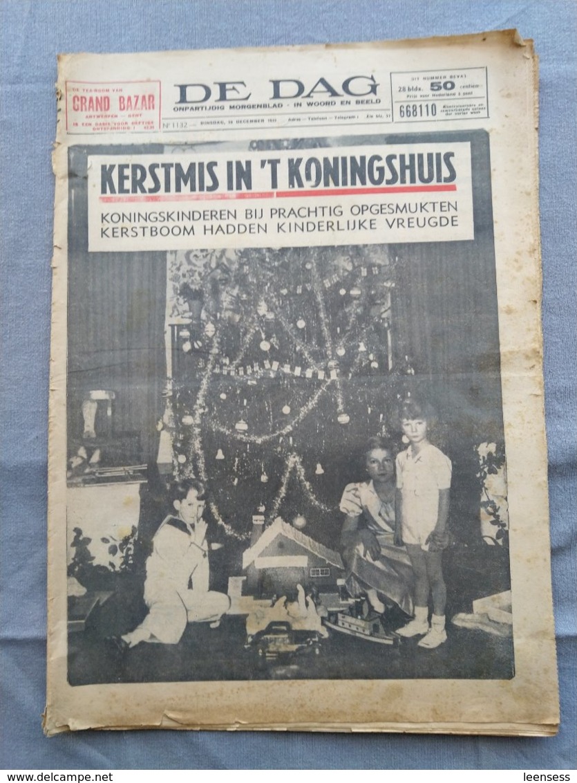 De Dag; Dagblad Antwerpen; 1937; Koningshuis; Kerstmis; Kerstboom; - Algemene Informatie