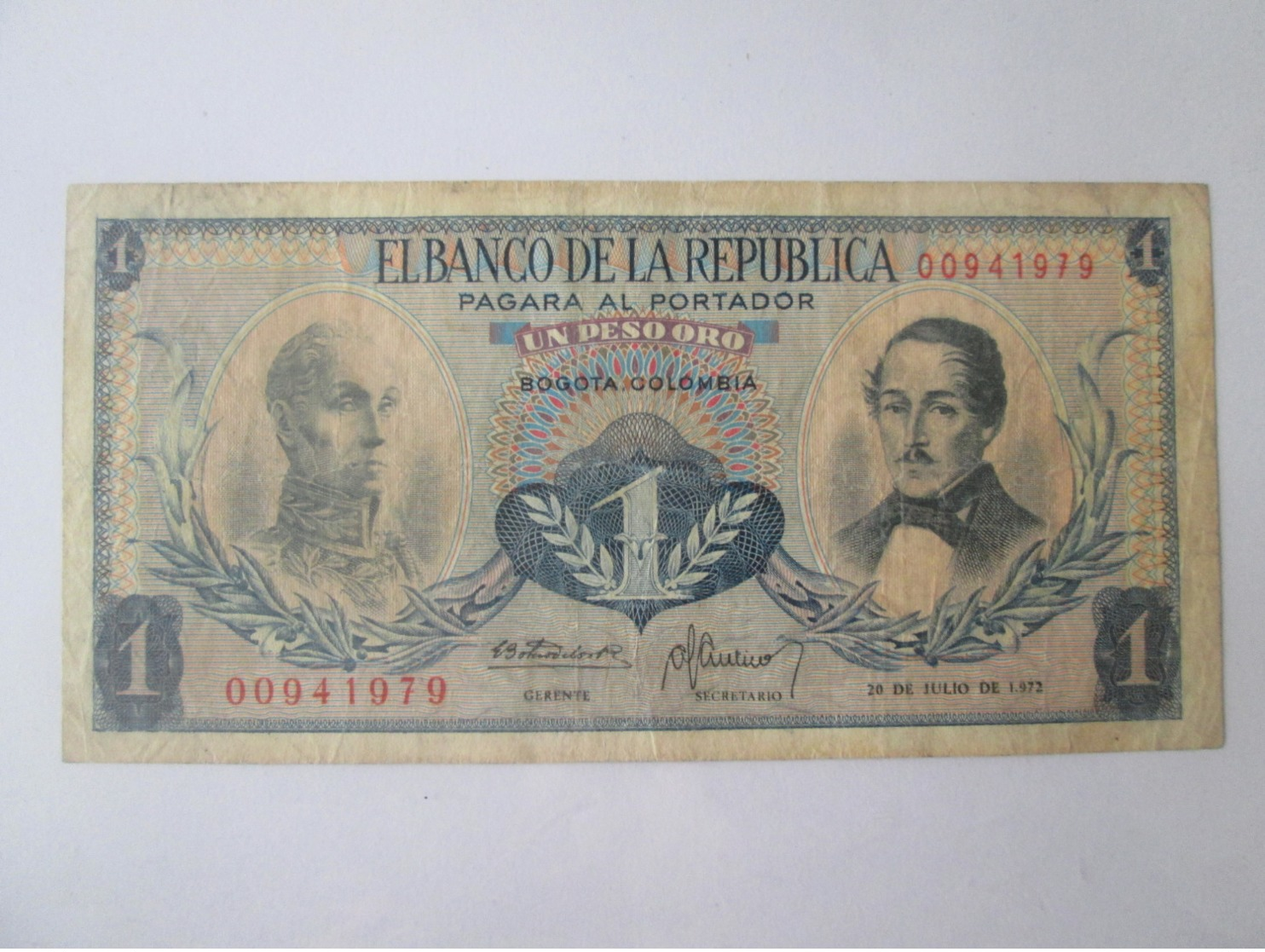 Colombia 1 Peso 1972 Banknote - Kolumbien