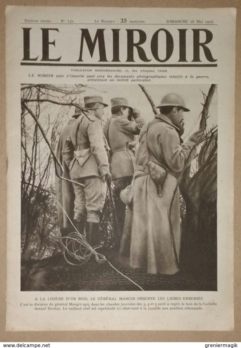 Le Miroir Du 28/05/1916 Naufrage Du Zeppelin L-20 En Norvège - Bombardement De L'église De Poperinghe - Guynemer - Andere & Zonder Classificatie