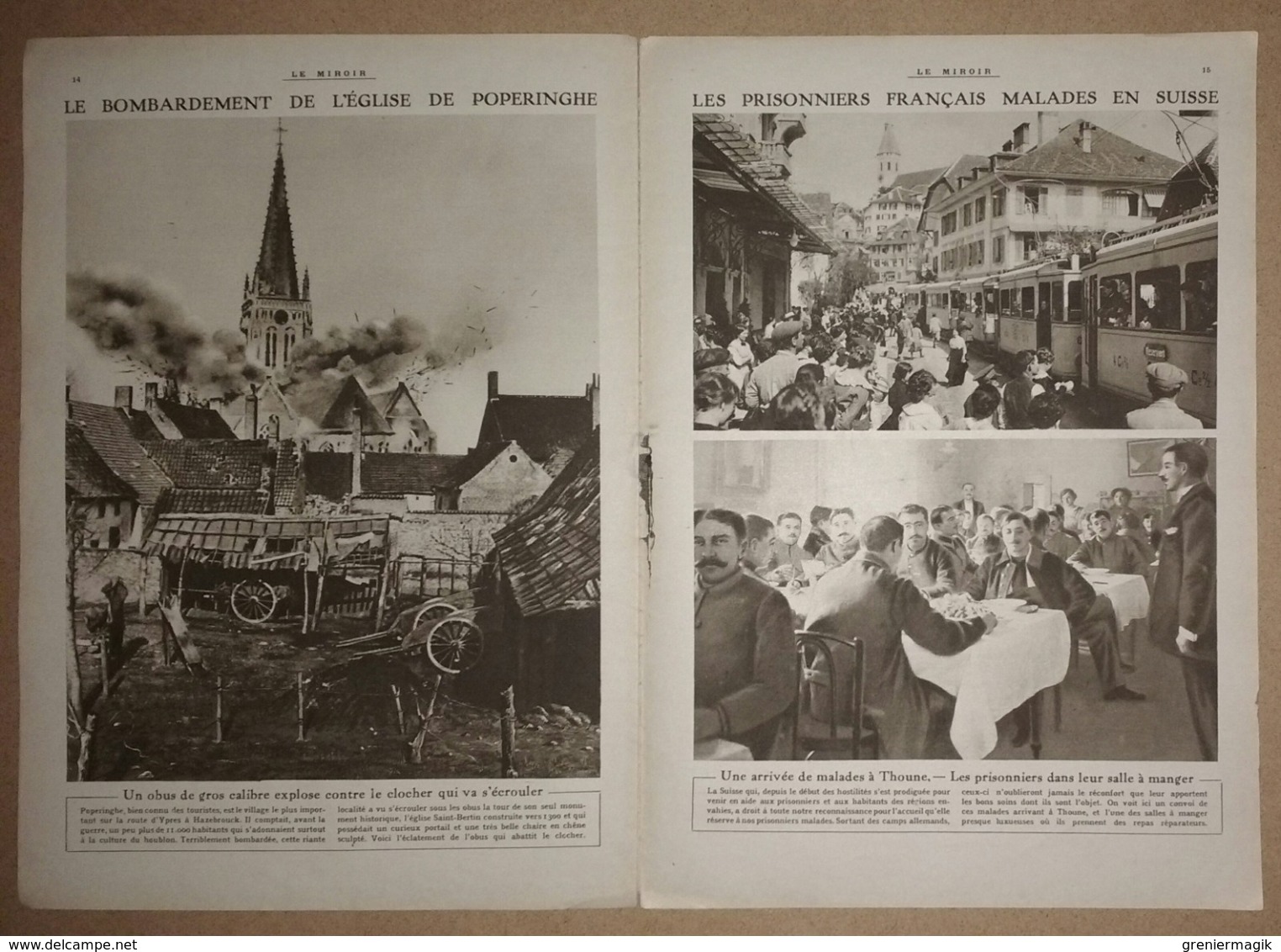 Le miroir du 28/05/1916 Naufrage du Zeppelin L-20 en Norvège - Bombardement de l'église de Poperinghe - Guynemer