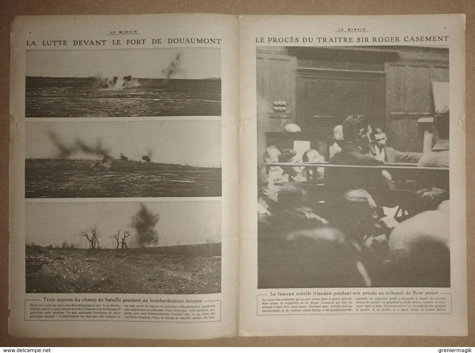 Le Miroir Du 4/06/1916 Pilote Aviateur Boillot - Procès Du Traître Sir Roger Casement - Venizelos Grèce - Nungesser - Andere & Zonder Classificatie