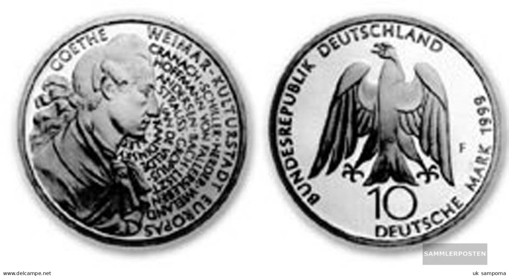 FRD (FR.Germany) Jägernr: 473 1999 F Stgl./unzirkuliert Silver Stgl./unzirkuliert 1999 10 DM Goethe - Commemorations