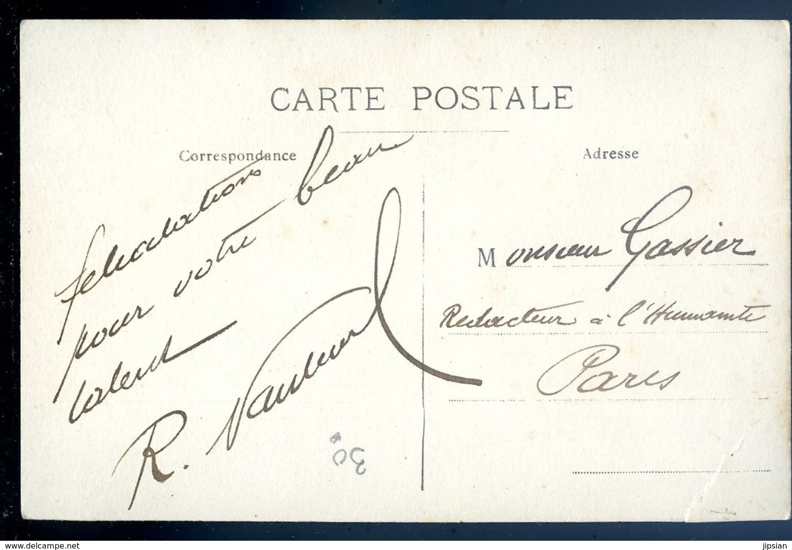 Cpa Carte Photo Réponse De Robert Nanteuil à Mr Gassier Redacteur à L' Humanité Paris " à Mr Robert Nanteuil Tolem" LZ93 - Satira