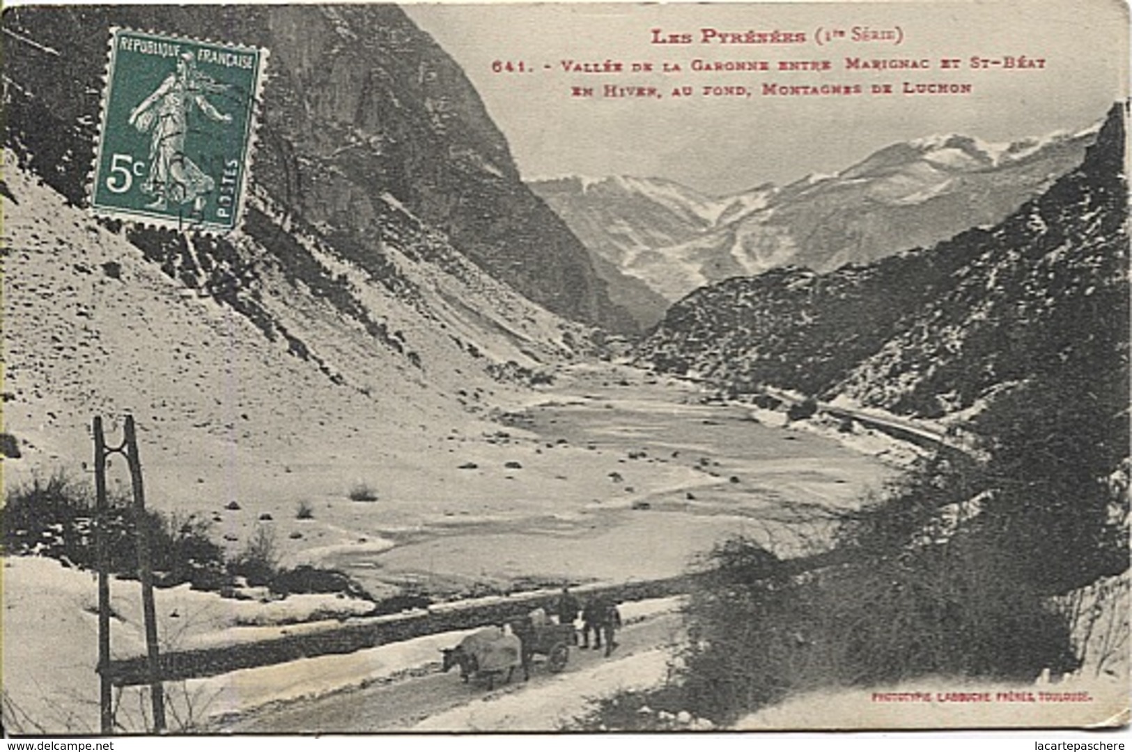 X117757 HAUTE GARONNE VALLEE GARONNE ENTRE MARIGNAC ET SAINT ST BEAT EN HIVER ET MONTAGNE LUCHON AU FOND - Luchon