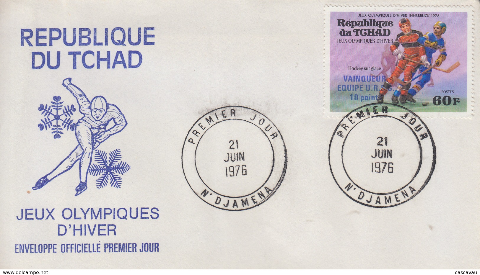 Enveloppe  FDC   1er  Jour     TCHAD    Jeux  Olympiques  D' Hiver   INNSBRÜCK   1976 - Hiver 1976: Innsbruck