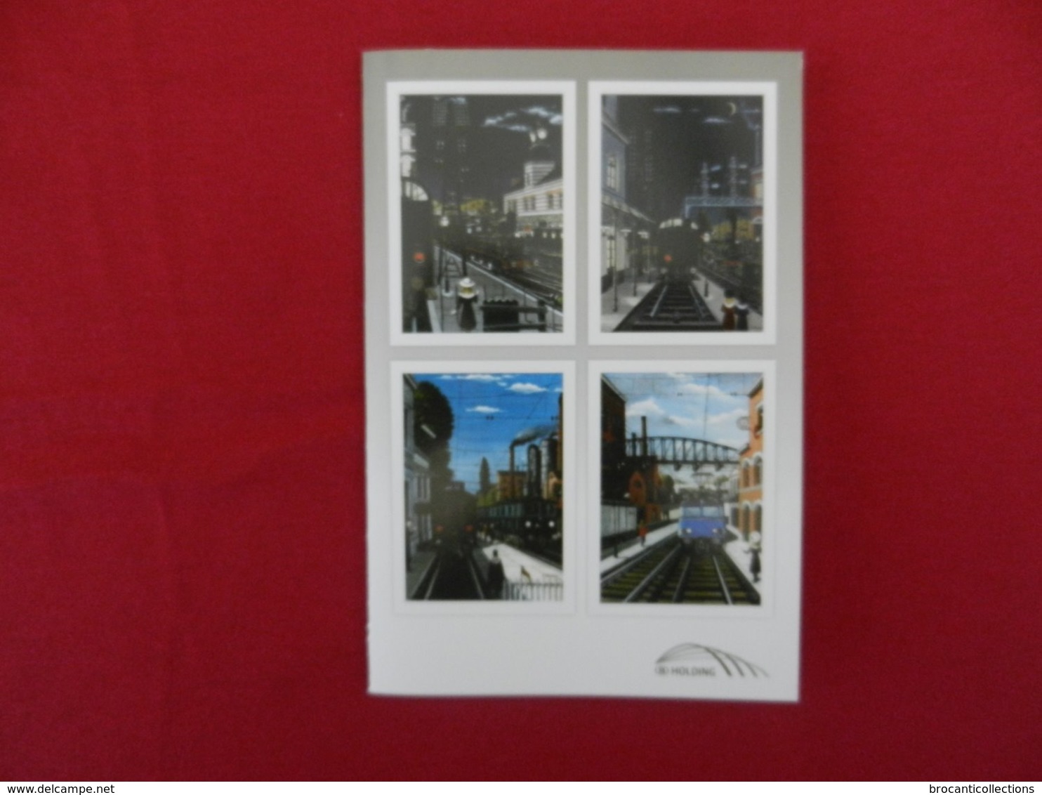 Planche De Timbres - Belgique - Train, Gare De Nuit. Paul Delvcaux - Full Sheets And Panes