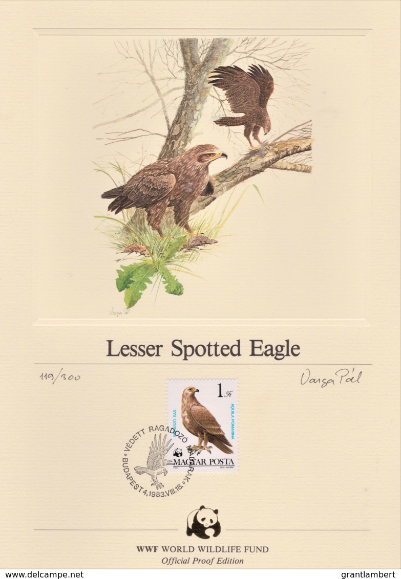 Hungary 1983 Birds Of Prey - Lesser Spotted Eagle WWF Limited Edition Proof - Proeven & Herdrukken