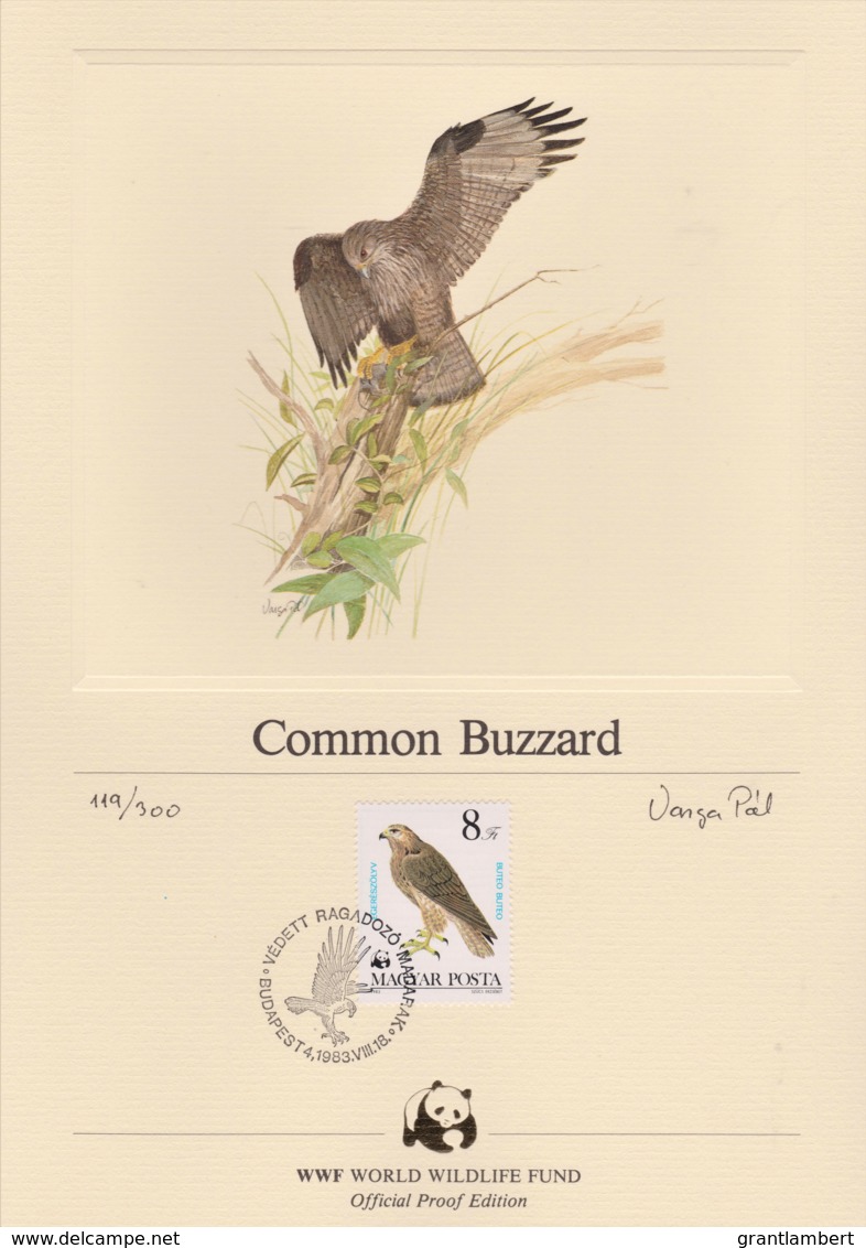 Hungary 1983 Birds Of Prey - Common Buzzard WWF Limited Edition Proof - Proofs & Reprints