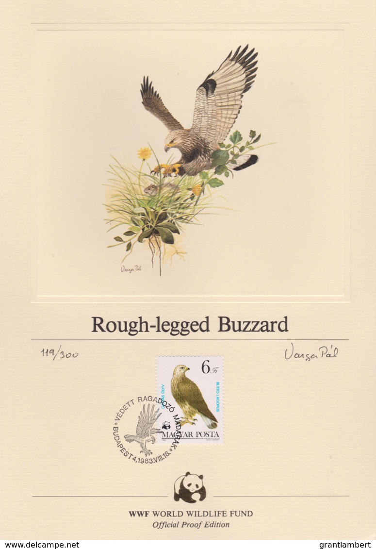 Hungary 1983 Birds Of Prey - Rough-legged Buzzard WWF Limited Edition Proof - Proeven & Herdrukken