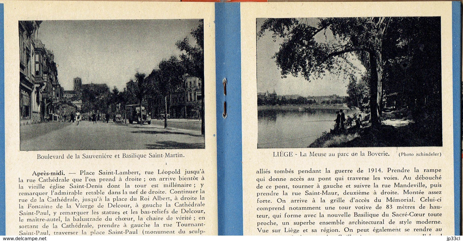 Liège autrefois : nombreuses photos anciennes de la ville dans une brochure éditée par l'Office du Tourisme (vers 1950)