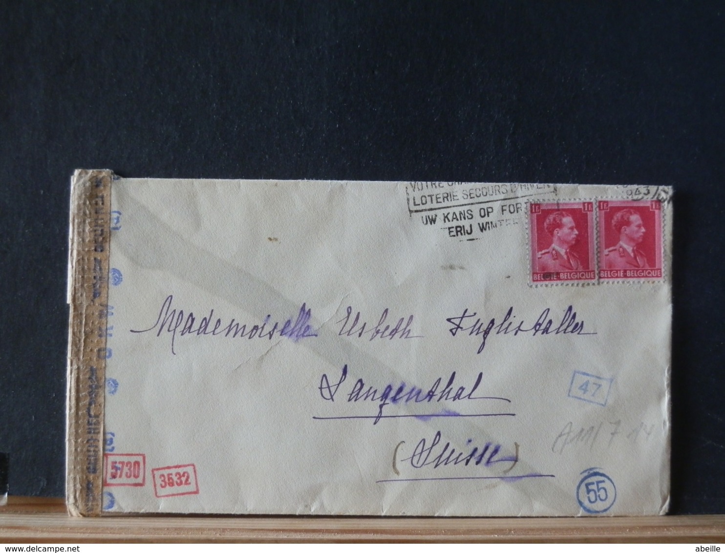 A11/713 LETTRE POUR LA SUISSE  CENSURE  1943 - Briefe U. Dokumente