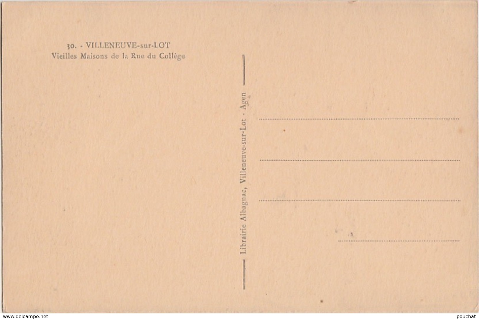 X6- 47)  VILLENEUVE SUR LOT - VIEILLES MAISONS DE LA RUE DU COLLEGE - (AGENCE DE CYCLES MOTOS MONEY- GUYON - 2 SCANS) - Villeneuve Sur Lot